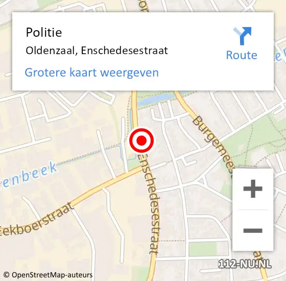 Locatie op kaart van de 112 melding: Politie Oldenzaal, Enschedesestraat op 28 februari 2023 10:55