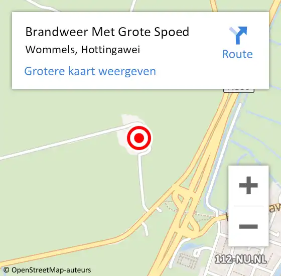 Locatie op kaart van de 112 melding: Brandweer Met Grote Spoed Naar Wommels, Hottingawei op 28 februari 2023 11:34