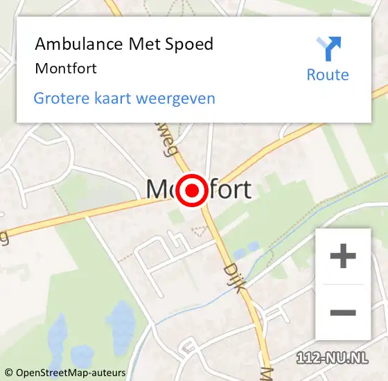 Locatie op kaart van de 112 melding: Ambulance Met Spoed Naar Montfort op 28 februari 2023 11:51