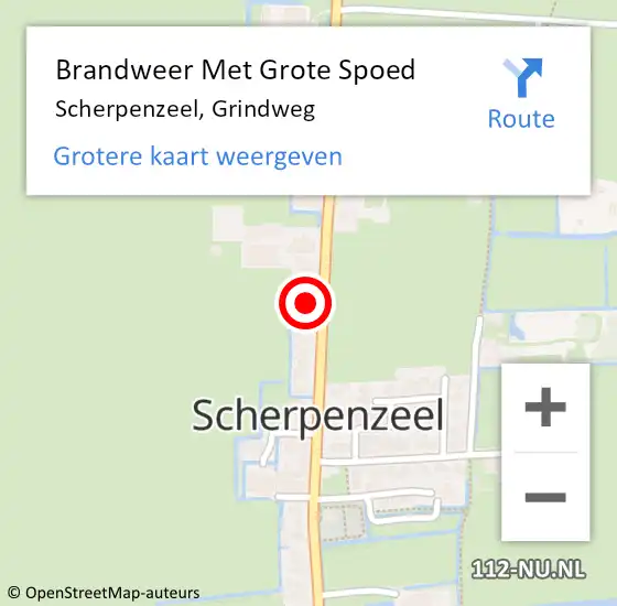 Locatie op kaart van de 112 melding: Brandweer Met Grote Spoed Naar Scherpenzeel, Grindweg op 28 februari 2023 11:52