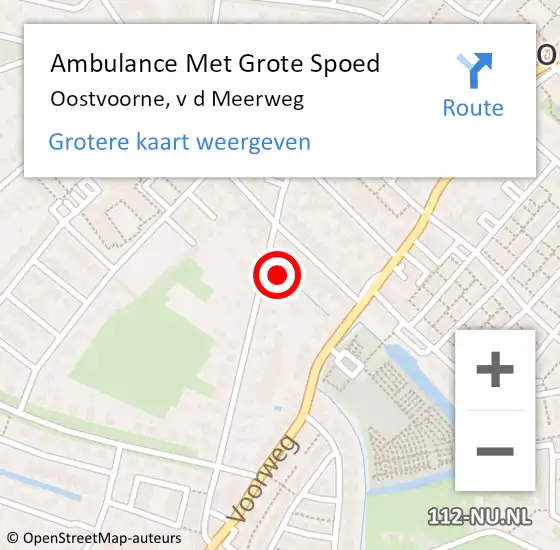Locatie op kaart van de 112 melding: Ambulance Met Grote Spoed Naar Oostvoorne, v d Meerweg op 28 februari 2023 12:01