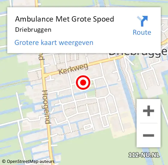 Locatie op kaart van de 112 melding: Ambulance Met Grote Spoed Naar Driebruggen op 28 februari 2023 12:12