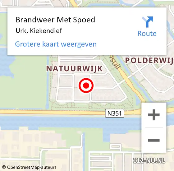 Locatie op kaart van de 112 melding: Brandweer Met Spoed Naar Urk, Kiekendief op 28 februari 2023 12:19