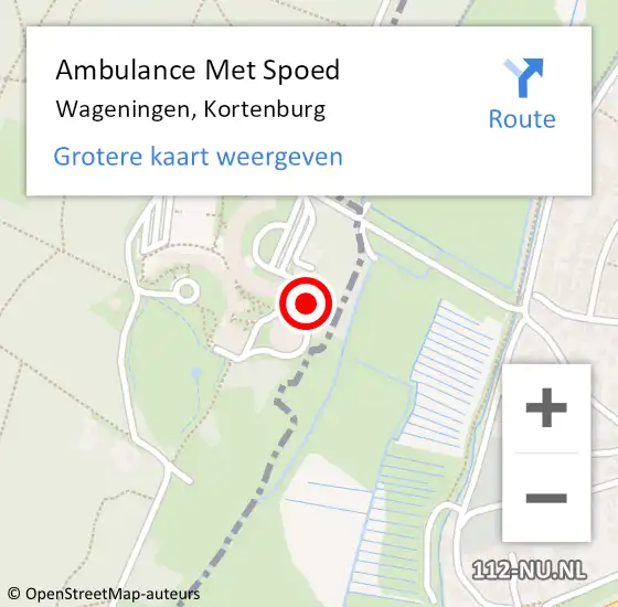 Locatie op kaart van de 112 melding: Ambulance Met Spoed Naar Wageningen, Kortenburg op 28 februari 2023 12:37