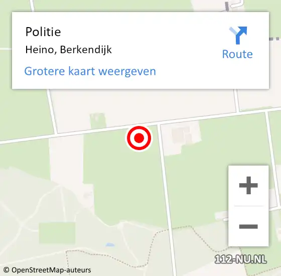 Locatie op kaart van de 112 melding: Politie Heino, Berkendijk op 28 februari 2023 12:45
