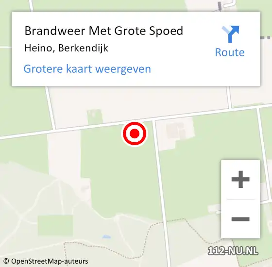 Locatie op kaart van de 112 melding: Brandweer Met Grote Spoed Naar Heino, Berkendijk op 28 februari 2023 12:46