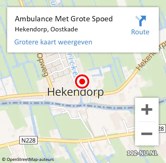 Locatie op kaart van de 112 melding: Ambulance Met Grote Spoed Naar Hekendorp, Oostkade op 17 augustus 2014 10:04