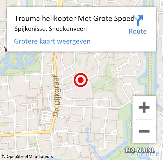 Locatie op kaart van de 112 melding: Trauma helikopter Met Grote Spoed Naar Spijkenisse, Snoekenveen op 28 februari 2023 13:15