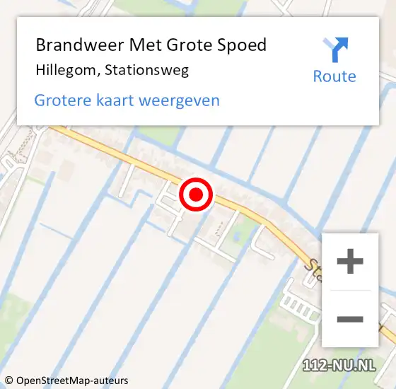 Locatie op kaart van de 112 melding: Brandweer Met Grote Spoed Naar Hillegom, Stationsweg op 28 februari 2023 13:22