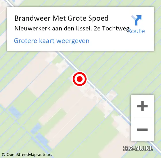 Locatie op kaart van de 112 melding: Brandweer Met Grote Spoed Naar Nieuwerkerk aan den IJssel, 2e Tochtweg op 28 februari 2023 13:30