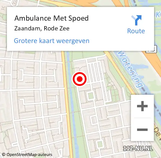 Locatie op kaart van de 112 melding: Ambulance Met Spoed Naar Zaandam, Rode Zee op 28 februari 2023 13:31