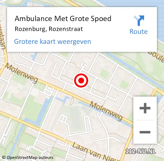 Locatie op kaart van de 112 melding: Ambulance Met Grote Spoed Naar Rozenburg, Rozenstraat op 28 februari 2023 14:04
