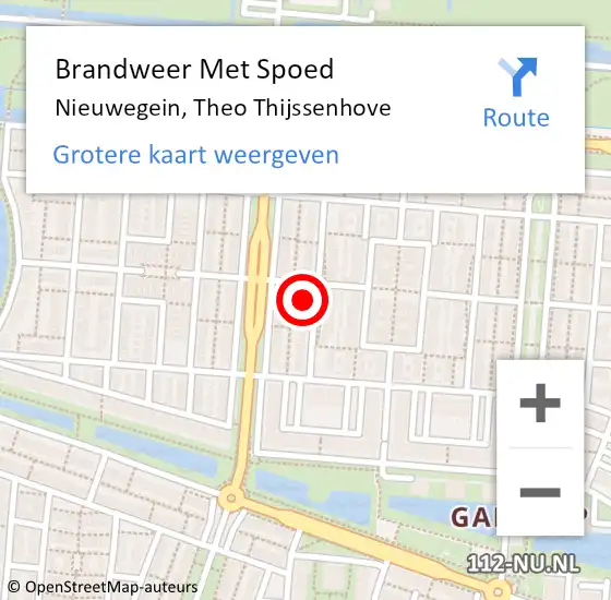 Locatie op kaart van de 112 melding: Brandweer Met Spoed Naar Nieuwegein, Theo Thijssenhove op 28 februari 2023 14:39