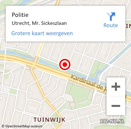 Locatie op kaart van de 112 melding: Politie Utrecht, Mr. Sickeszlaan op 28 februari 2023 14:44