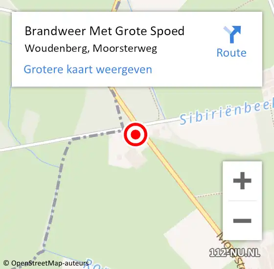 Locatie op kaart van de 112 melding: Brandweer Met Grote Spoed Naar Woudenberg, Moorsterweg op 28 februari 2023 14:52