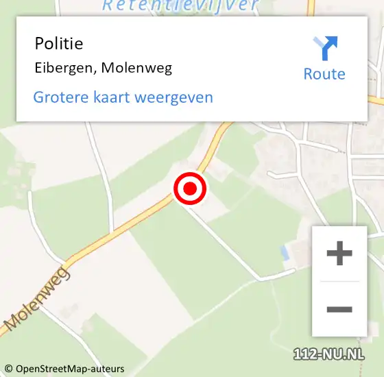 Locatie op kaart van de 112 melding: Politie Eibergen, Molenweg op 28 februari 2023 14:55