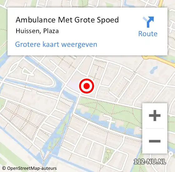 Locatie op kaart van de 112 melding: Ambulance Met Grote Spoed Naar Huissen, Plaza op 28 februari 2023 15:12