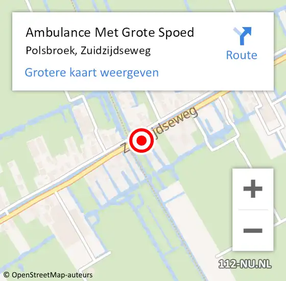 Locatie op kaart van de 112 melding: Ambulance Met Grote Spoed Naar Polsbroek, Zuidzijdseweg op 28 februari 2023 15:47