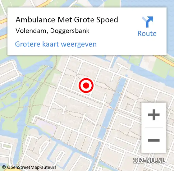 Locatie op kaart van de 112 melding: Ambulance Met Grote Spoed Naar Volendam, Doggersbank op 28 februari 2023 16:03