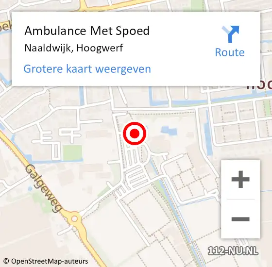 Locatie op kaart van de 112 melding: Ambulance Met Spoed Naar Naaldwijk, Hoogwerf op 28 februari 2023 16:14