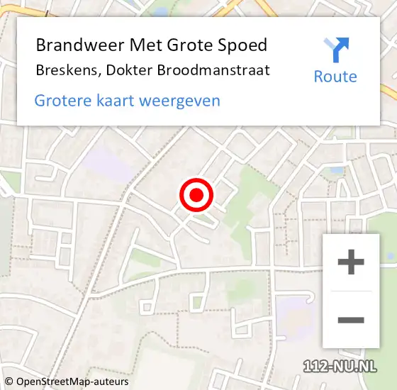 Locatie op kaart van de 112 melding: Brandweer Met Grote Spoed Naar Breskens, Dokter Broodmanstraat op 28 februari 2023 16:17