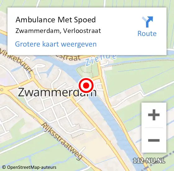 Locatie op kaart van de 112 melding: Ambulance Met Spoed Naar Zwammerdam, Verloostraat op 28 februari 2023 16:56