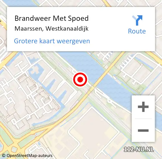 Locatie op kaart van de 112 melding: Brandweer Met Spoed Naar Maarssen, Westkanaaldijk op 28 februari 2023 17:00