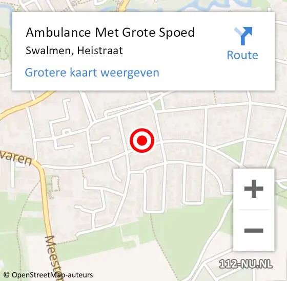 Locatie op kaart van de 112 melding: Ambulance Met Grote Spoed Naar Swalmen, Heistraat op 28 februari 2023 17:33