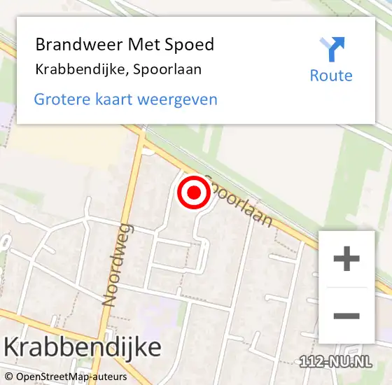 Locatie op kaart van de 112 melding: Brandweer Met Spoed Naar Krabbendijke, Spoorlaan op 28 februari 2023 17:41