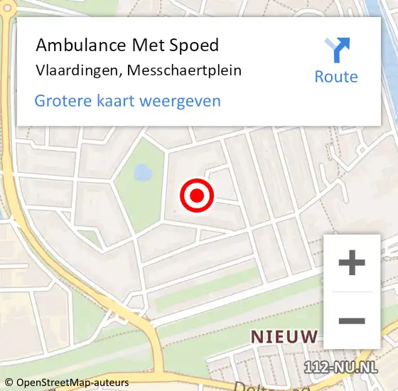 Locatie op kaart van de 112 melding: Ambulance Met Spoed Naar Vlaardingen, Messchaertplein op 28 februari 2023 18:24