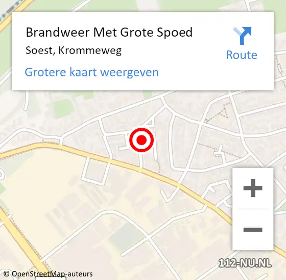 Locatie op kaart van de 112 melding: Brandweer Met Grote Spoed Naar Soest, Krommeweg op 28 februari 2023 18:31