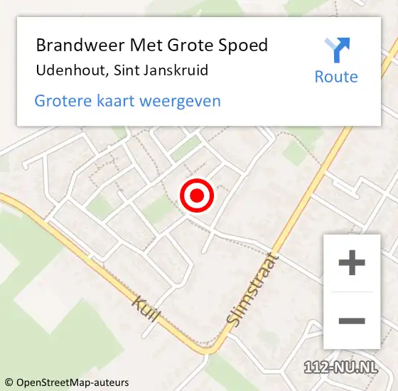 Locatie op kaart van de 112 melding: Brandweer Met Grote Spoed Naar Udenhout, Sint Janskruid op 28 februari 2023 20:41