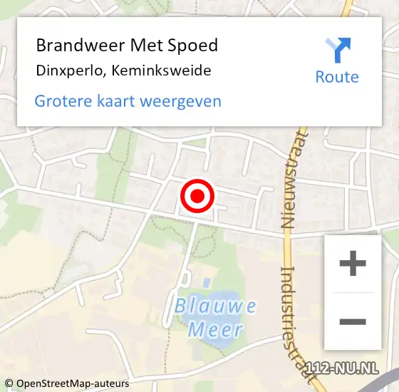 Locatie op kaart van de 112 melding: Brandweer Met Spoed Naar Dinxperlo, Keminksweide op 28 februari 2023 20:43