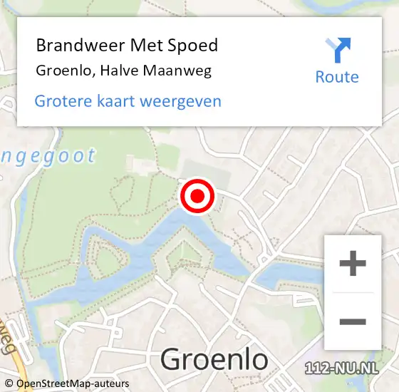 Locatie op kaart van de 112 melding: Brandweer Met Spoed Naar Groenlo, Halve Maanweg op 28 februari 2023 21:34