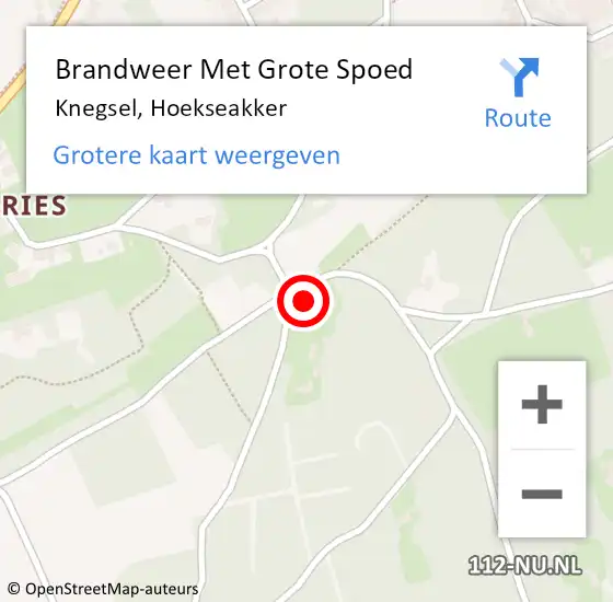 Locatie op kaart van de 112 melding: Brandweer Met Grote Spoed Naar Knegsel, Hoekseakker op 28 februari 2023 21:34