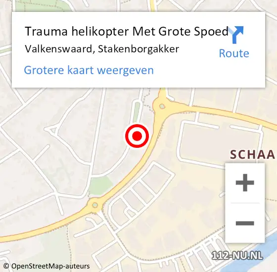 Locatie op kaart van de 112 melding: Trauma helikopter Met Grote Spoed Naar Valkenswaard, Stakenborgakker op 1 maart 2023 00:43