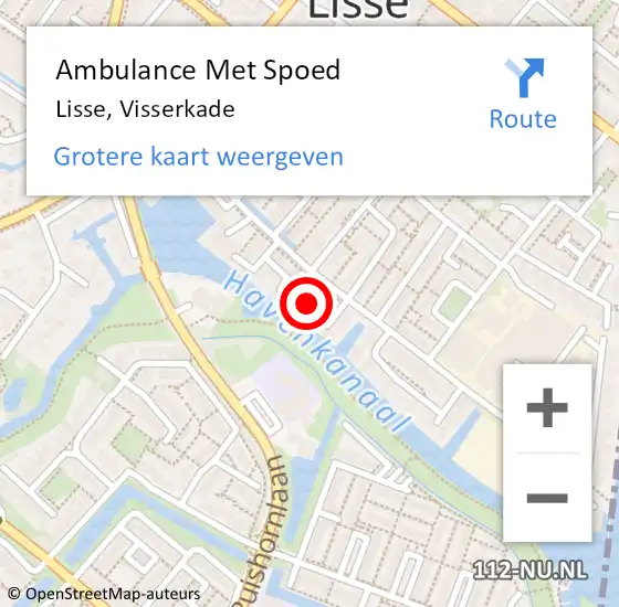 Locatie op kaart van de 112 melding: Ambulance Met Spoed Naar Lisse, Visserkade op 1 maart 2023 05:03