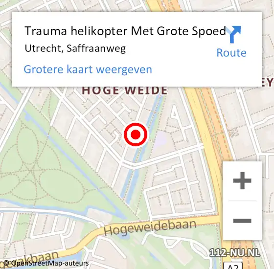 Locatie op kaart van de 112 melding: Trauma helikopter Met Grote Spoed Naar Utrecht, Saffraanweg op 1 maart 2023 05:17