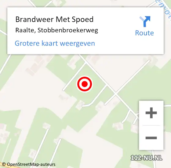 Locatie op kaart van de 112 melding: Brandweer Met Spoed Naar Raalte, Stobbenbroekerweg op 1 maart 2023 07:54