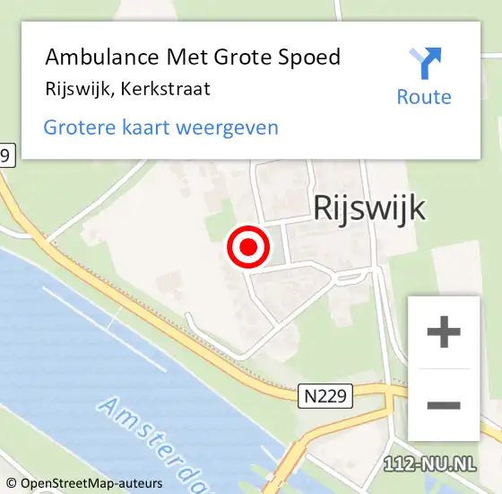 Locatie op kaart van de 112 melding: Ambulance Met Grote Spoed Naar Rijswijk, Kerkstraat op 1 maart 2023 08:08