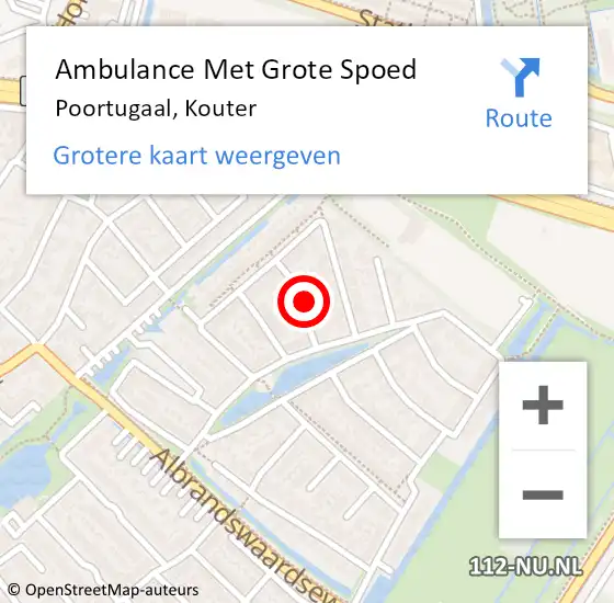 Locatie op kaart van de 112 melding: Ambulance Met Grote Spoed Naar Poortugaal, Kouter op 1 maart 2023 08:14