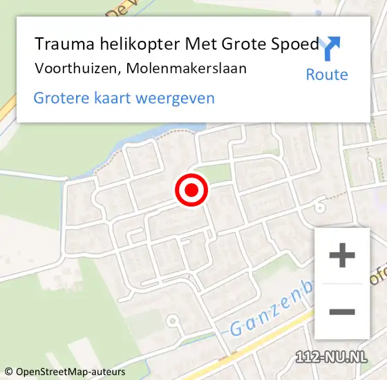 Locatie op kaart van de 112 melding: Trauma helikopter Met Grote Spoed Naar Voorthuizen, Molenmakerslaan op 1 maart 2023 09:21