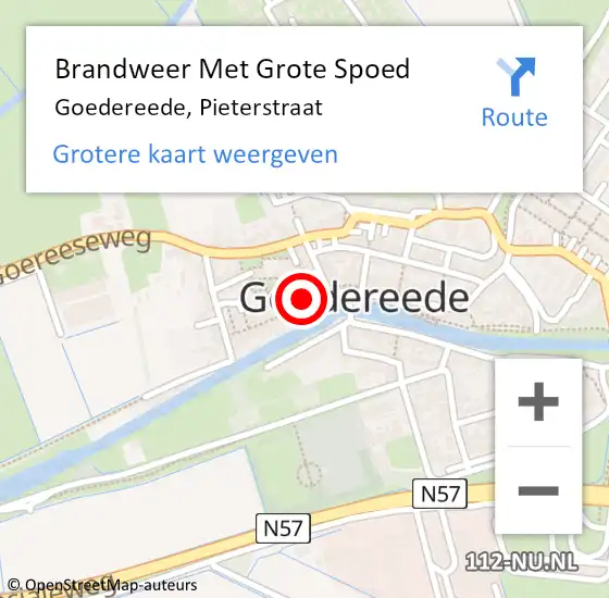 Locatie op kaart van de 112 melding: Brandweer Met Grote Spoed Naar Goedereede, Pieterstraat op 1 maart 2023 09:41