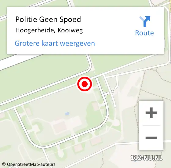 Locatie op kaart van de 112 melding: Politie Geen Spoed Naar Hoogerheide, Kooiweg op 1 maart 2023 10:54