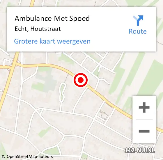 Locatie op kaart van de 112 melding: Ambulance Met Spoed Naar Echt, Houtstraat op 1 maart 2023 11:06