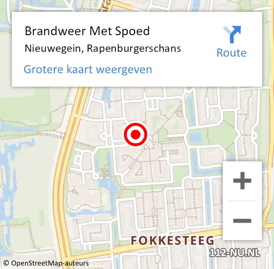 Locatie op kaart van de 112 melding: Brandweer Met Spoed Naar Nieuwegein, Rapenburgerschans op 1 maart 2023 12:35