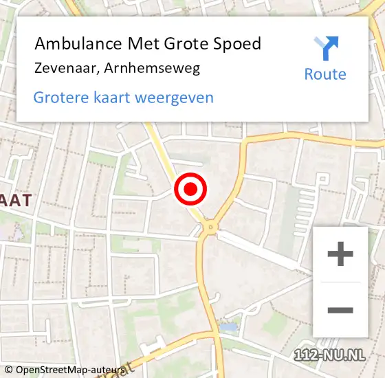 Locatie op kaart van de 112 melding: Ambulance Met Grote Spoed Naar Zevenaar, Arnhemseweg op 1 maart 2023 13:12