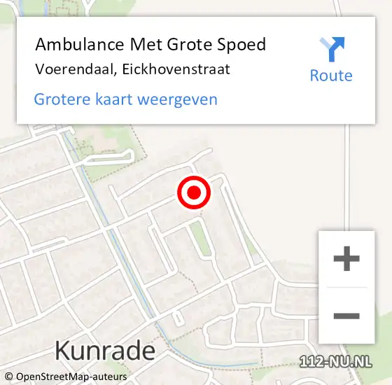 Locatie op kaart van de 112 melding: Ambulance Met Grote Spoed Naar Voerendaal, Eickhovenstraat op 17 augustus 2014 12:26