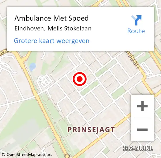 Locatie op kaart van de 112 melding: Ambulance Met Spoed Naar Eindhoven, Melis Stokelaan op 17 augustus 2014 12:39