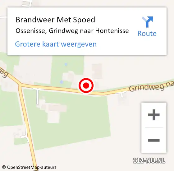 Locatie op kaart van de 112 melding: Brandweer Met Spoed Naar Ossenisse, Grindweg naar Hontenisse op 1 maart 2023 15:52